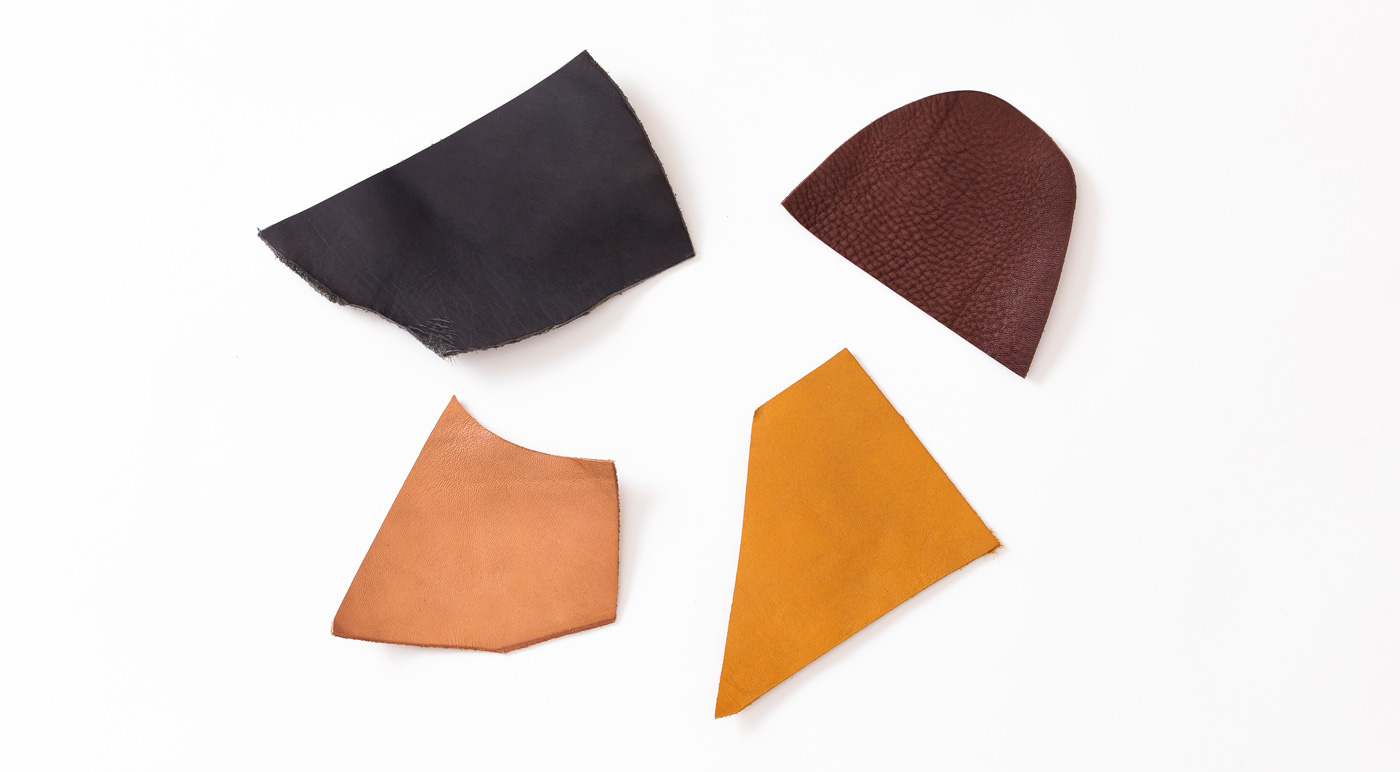 一日でつくるルームシューズ講座/革の色